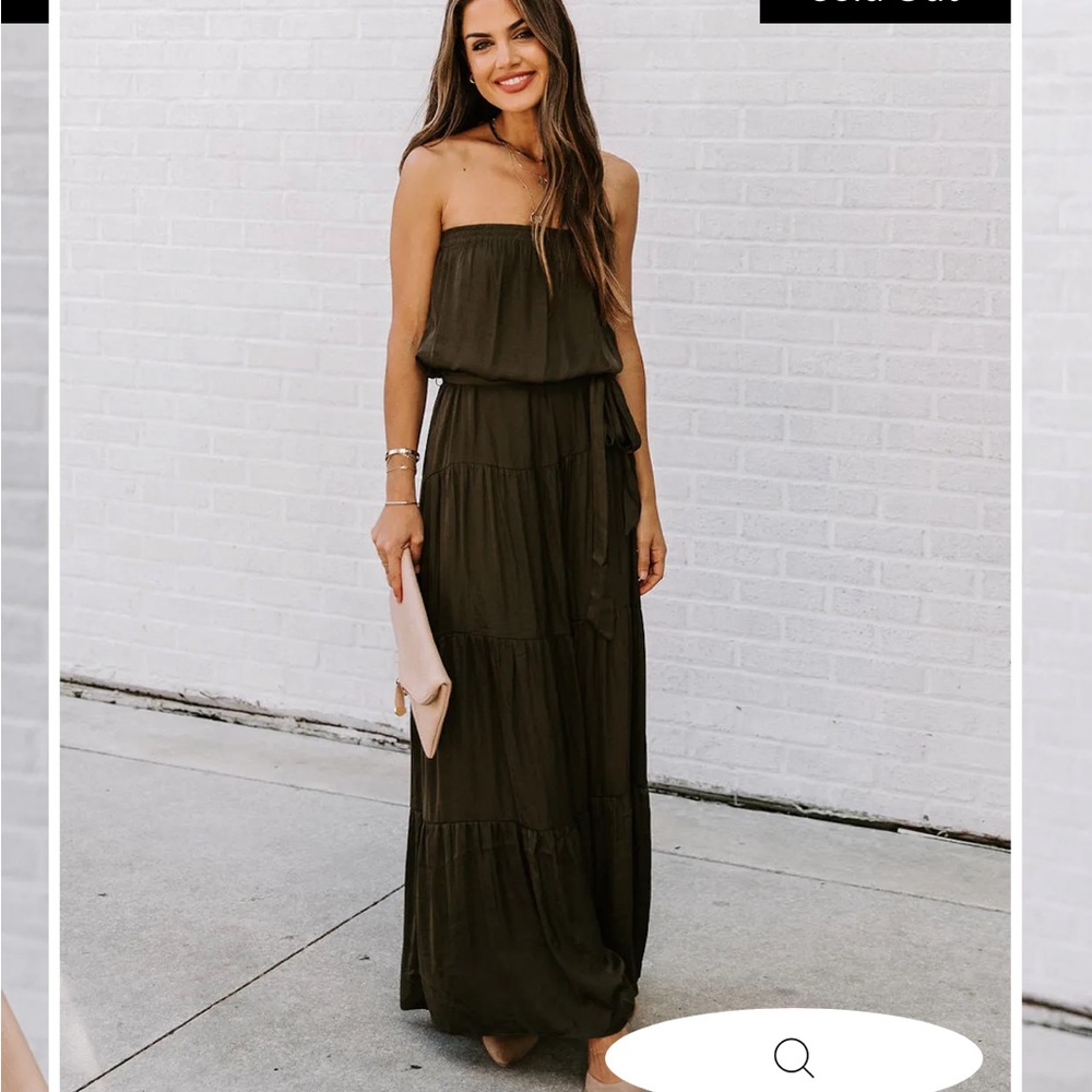 FREE FALLING STRAPLESS TIERED MAXI DRESS